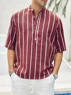 Hannoel - Minimalistisches Herren-Sommerhemd in Rot