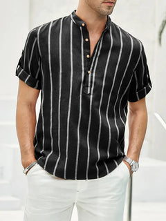 Hannoel - Minimalistisches Herren-Sommerhemd in Schwarz