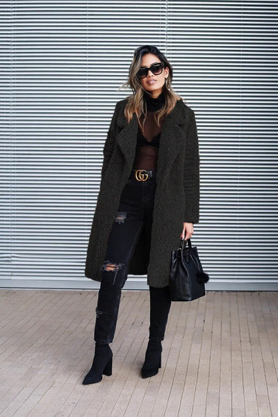 Damen Lang Fleece Jacke | Winter