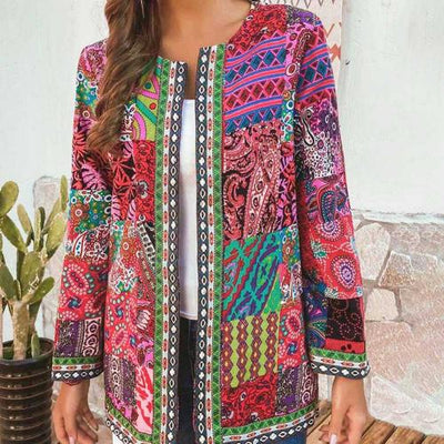 Mehrfarbige Strickjacke für Frauen