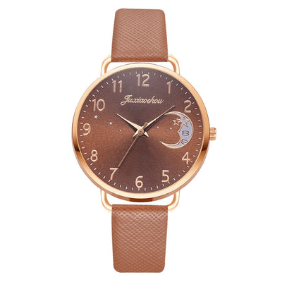 Uhren-Set mit Mondzahlen-Zifferblatt und Armbändern