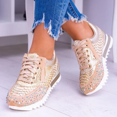 Jelena - Trendy Turnschuhe für Damen in Gold