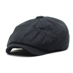 Beeckhoven™ | Cotton Newsboy Cap in Schwarz