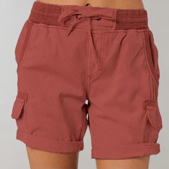 Helene - Elegante hochgezogene Shorts in Rot