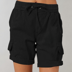 Helene - Elegante hochgezogene Shorts in Schwarz