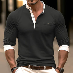 Devan - Stylisches Herren‑Langarmshirt in Schwarz