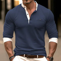 Devan - Stylisches Herren‑Langarmshirt in Blau
