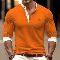 Devan - Stylisches Herren‑Langarmshirt in Orange