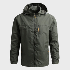 Herren Outdoor-Regenjacke mit Kapuze | Wasserabweisend in Grün
