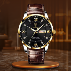 Aureus | Herren Luxus-Armbanduhr in Gold Schwarz