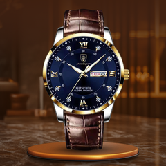 Aureus | Herren Luxus-Armbanduhr in Gold Blau