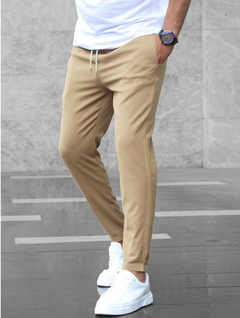 Ryan | Herren Legere Kordelzug Stretchhose in Beige