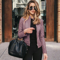Irmelin - Lederjacke - Bikerjacke in Lila