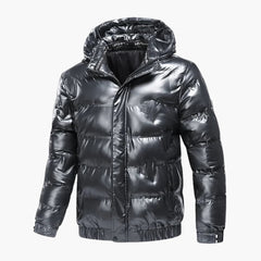 Herren Winterjacke mit Kapuze in Grau