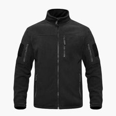 Herren Fleecejacke mit durchgehendem Reißverschluss in Schwarz
