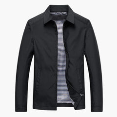 Herren Jacke mit Hemdkragen in Schwarz