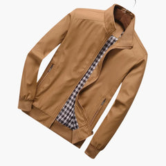 Herren Jacke mit Kragen und Reißverschluss in Khaki