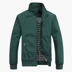 Herren Jacke mit Kragen und Reißverschluss in Grün