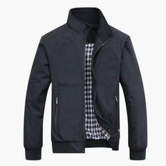 Herren Jacke mit Kragen und Reißverschluss in Schwarz