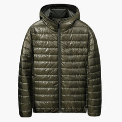 Herren Jacke mit Reißverschluss und Kapuze in Grün