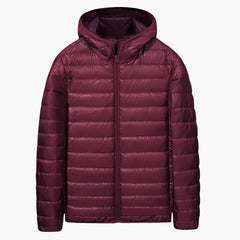 Herren Jacke mit Reißverschluss und Kapuze in Rot