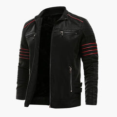 Herren Jacke mit Reißverschluss und Schulterpaspelierung in Schwarz