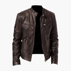 Herren Jacke mit Reißverschluss und Stehkragen in Braun