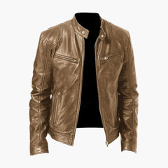 Herren Jacke mit Reißverschluss und Stehkragen in Khaki