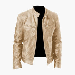 Herren Jacke mit Reißverschluss und Stehkragen in Gold