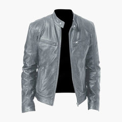 Herren Jacke mit Reißverschluss und Stehkragen in Grau