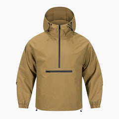 Herren Kapuzenjacke mit Brusttasche in Braun