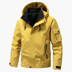Herren Kapuzenjacke mit Mehreren Taschen in Gelb