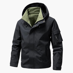 Herren Kapuzenjacke mit Mehreren Taschen in Schwarz
