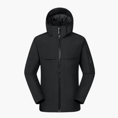 Herren Kapuzenjacke mit Reißverschluss in Schwarz