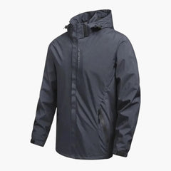 Herren Kapuzenjacke mit Reißverschlusstaschen in Grau