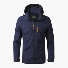 Herren Regenjacke mit Kapuze in Blau