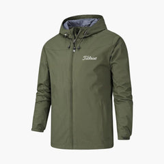 Herren Regenjacke mit Durchgehender Reißverschluss in Grün