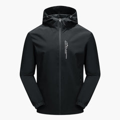 Herren Softshell Jacke mit Kapuze und Reißverschluss in Schwarz