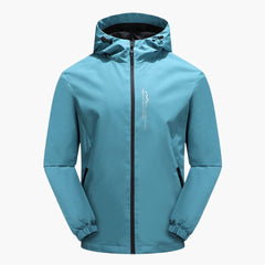 Herren Softshell Jacke mit Kapuze und Reißverschluss in Blau