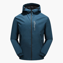 Herren Softshell Jacke mit Kapuze und Reißverschluss in Marineblau