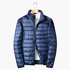 Herren Steppjacke mit Stehkragen in Navy blau