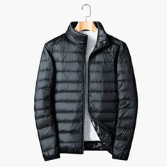 Herren Steppjacke mit Stehkragen in Schwarz