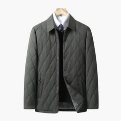 Herren Steppjacke mit Umlegekragen in Grün