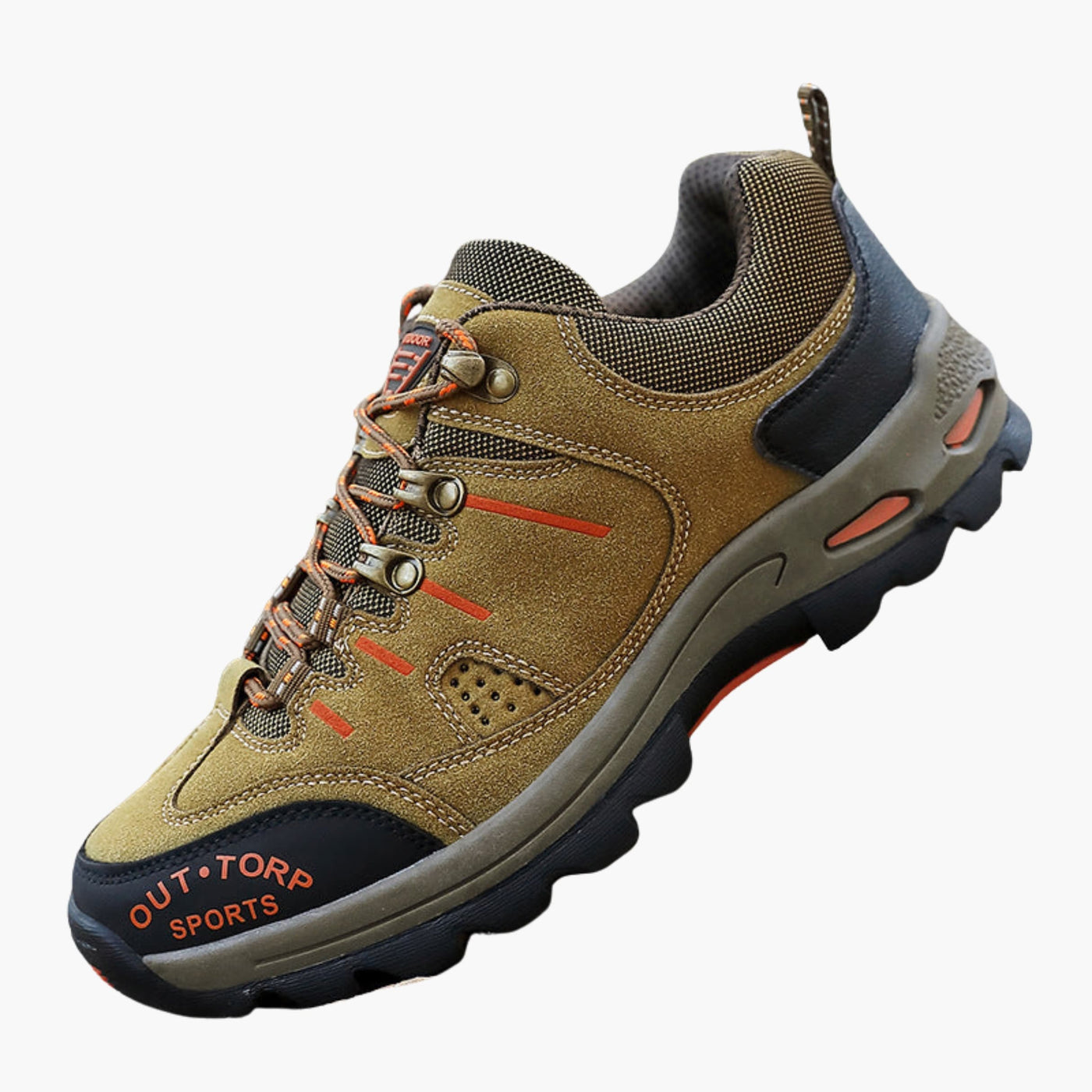 Herren Trekking- und Wanderschuhe mit Schnürung und profilierter Gummisohle