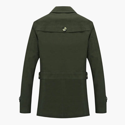 Herren Trench coat mit Knopfverschluss und Taschen Details