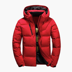 Herren Winterjacke mit Reißverschluss in Rot