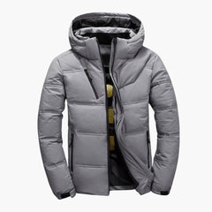 Herren Winterjacke mit Reißverschluss in Hellgrau