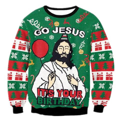 Herren Weihnachts Pullover Gemütlich Warm Strickstoff in Grün