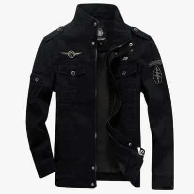 Herrenjacke im Military Style mit Stehkragen und Klappentaschen