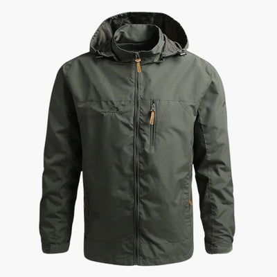Herrenjacke mit Kapuze und Reißverschluss für Herrenmode